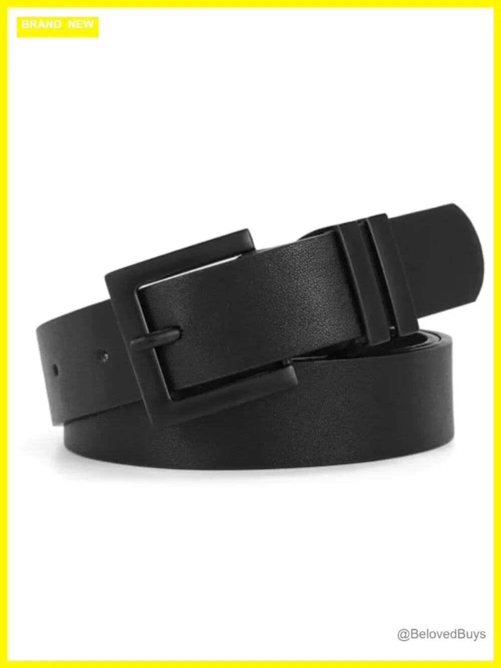 Faux Leather Women's Belt Square Buckle Waist Belt for Jeans Pants Dresses